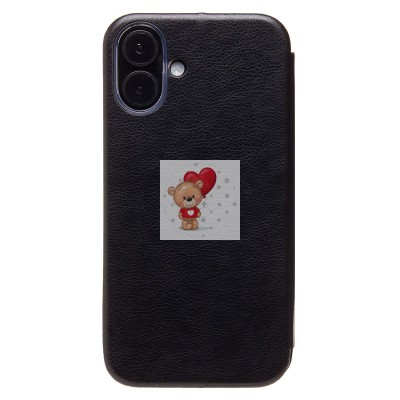 Чехол-книжка для Apple iPhone 16 Plus (черный) - BC002