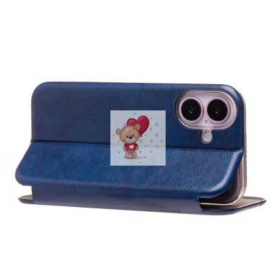 Чехол-книжка для Apple iPhone 16 (синий) - BC002