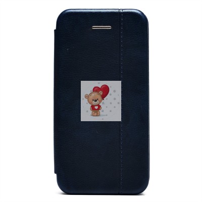 Чехол-книжка для Apple iPhone 5 (синий) открытие вбок - BC002