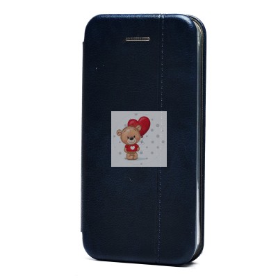 Чехол-книжка для Apple iPhone 5 (синий) открытие вбок - BC002