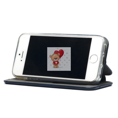 Чехол-книжка для Apple iPhone 5 (синий) открытие вбок - BC002