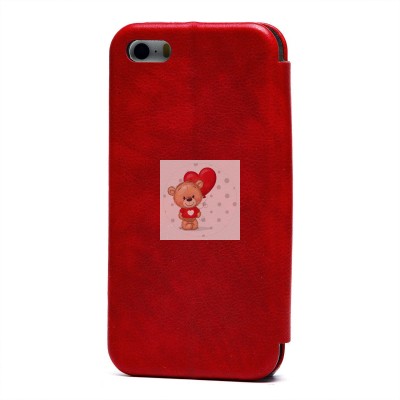 Чехол-книжка для Apple iPhone 5 (красный) открытие вбок - BC002 Чехол-книжка для Apple iPhone 5 (красный) открытие вбок - BC002