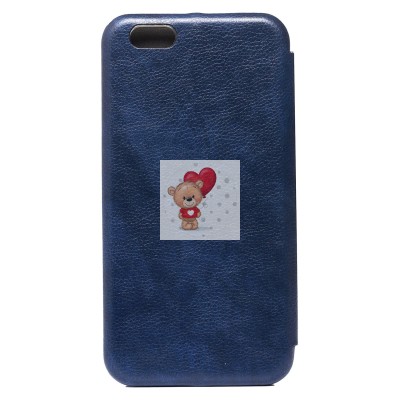 Чехол-книжка для Apple iPhone 6S (синий) открытие вбок - BC002