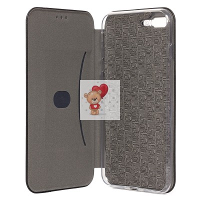 Чехол-книжка для Apple iPhone 7 Plus (черный) открытие вбок - BC002