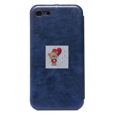 Чехол-книжка для Apple iPhone SE 2020 (синий) открытие вбок - BC002