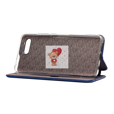 Чехол-книжка для Huawei Honor 10 (синий) открытие вбок - BC002