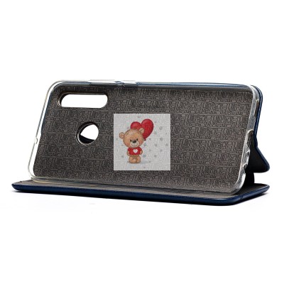 Чехол-книжка для Huawei Honor 20 lite Global (синий) открытие вбок - BC002