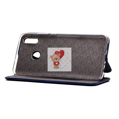 Чехол-книжка для Huawei Honor 8X (синий) открытие вбок - BC002