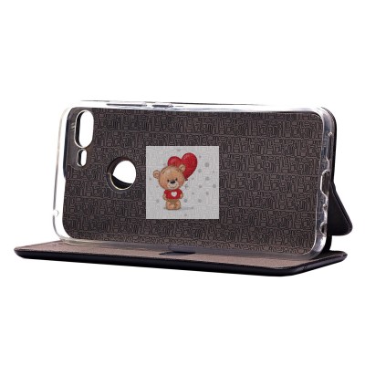 Чехол-книжка для Huawei Honor 9 Lite (черный) открытие вбок - BC002