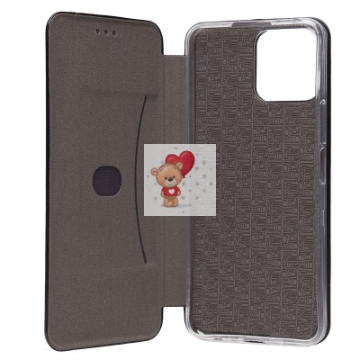 Чехол-книжка для Huawei Honor X8 открытие вбок (черный) - BC002