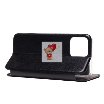 Чехол-книжка для Huawei Honor X8 открытие вбок (черный) - BC002