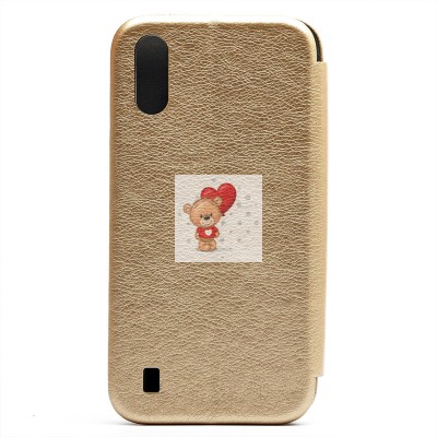 Чехол-книжка для Samsung A015 Galaxy A01 (золотой) открытие вбок - BC002 Чехол-книжка для Samsung A015 Galaxy A01 (золотой) открытие вбок - BC002