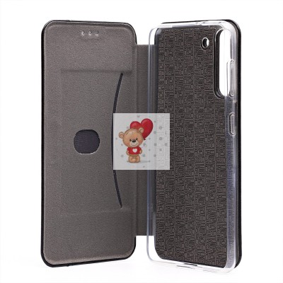 Чехол-книжка для Samsung G991 Galaxy S21 открытие вбок (черный) - BC002