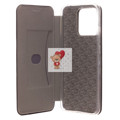 Чехол-книжка для Xiaomi Poco C40 открытие вбок (черный) - BC002