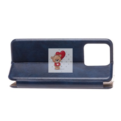 Чехол-книжка для Xiaomi Poco C40 открытие вбок (синий) - BC002