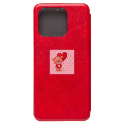 Чехол-книжка для Xiaomi Poco C55 (красный) - BC002