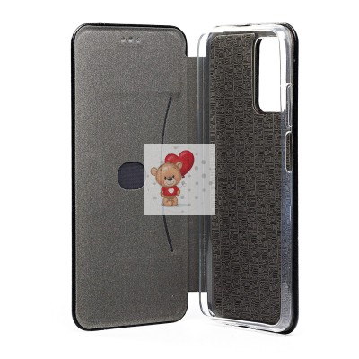 Чехол-книжка для Xiaomi Redmi 10 (черный) открытие вбок - BC002