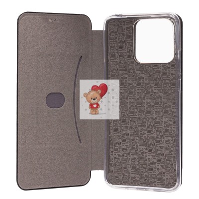 Чехол-книжка для Xiaomi Redmi 10C открытие вбок (черный) - BC002