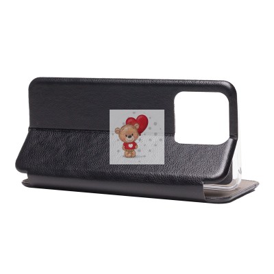 Чехол-книжка для Xiaomi Redmi 10C открытие вбок (черный) - BC002