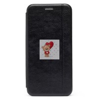 Чехол-книжка для Xiaomi Redmi 9 (черный) открытие вбок - BC002