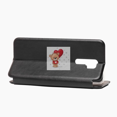 Чехол-книжка для Xiaomi Redmi 9 (черный) открытие вбок - BC002