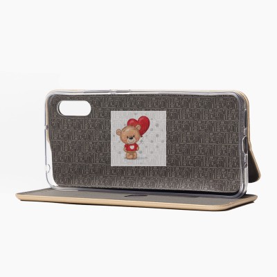 Чехол-книжка для Xiaomi Redmi 9i (золотой) открытие вбок - BC002