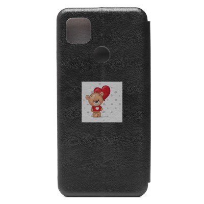 Чехол-книжка для Xiaomi Redmi 9C (черный) открытие вбок - BC002