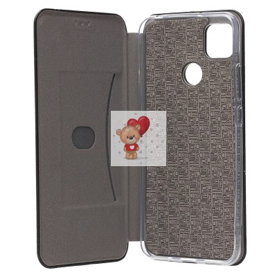 Чехол-книжка для Xiaomi Redmi 9C (черный) открытие вбок - BC002