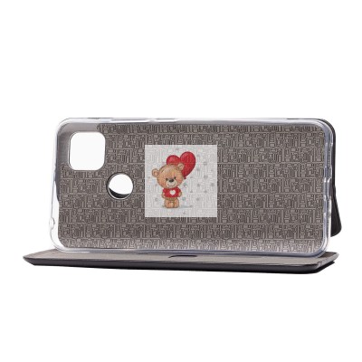 Чехол-книжка для Xiaomi Redmi 9C (черный) открытие вбок - BC002