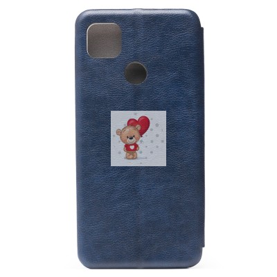 Чехол-книжка для Xiaomi Redmi 9C (синий) открытие вбок - BC002