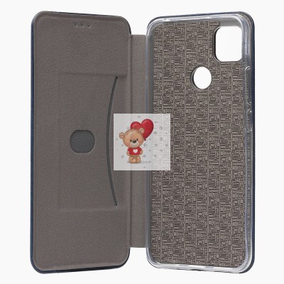 Чехол-книжка для Xiaomi Redmi 9C (синий) открытие вбок - BC002