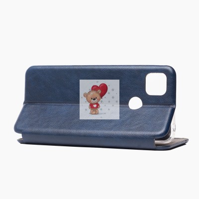 Чехол-книжка для Xiaomi Redmi 9C (синий) открытие вбок - BC002