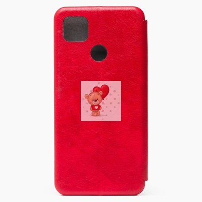 Чехол-книжка для Xiaomi Redmi 9C (красный) открытие вбок - BC002