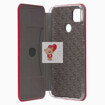 Чехол-книжка для Xiaomi Redmi 9C (красный) открытие вбок - BC002