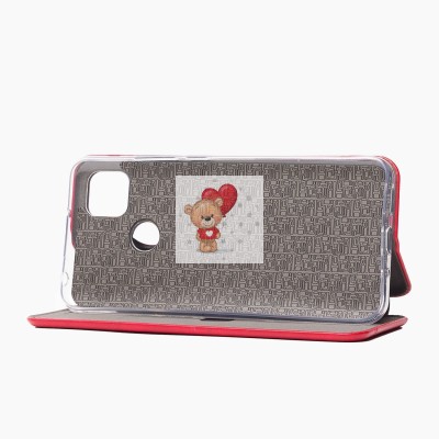 Чехол-книжка для Xiaomi Redmi 9C (красный) открытие вбок - BC002