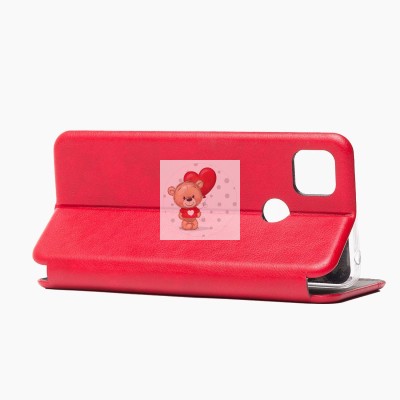 Чехол-книжка для Xiaomi Redmi 9C (красный) открытие вбок - BC002