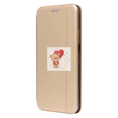 Чехол-книжка для Xiaomi Redmi 9T (золотой) открытие вбок - BC002