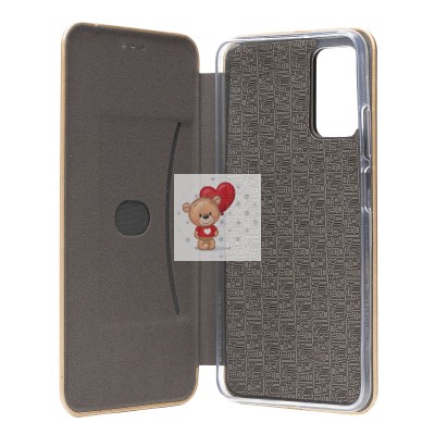 Чехол-книжка для Xiaomi Redmi 9T (золотой) открытие вбок - BC002