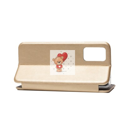 Чехол-книжка для Xiaomi Redmi 9T (золотой) открытие вбок - BC002