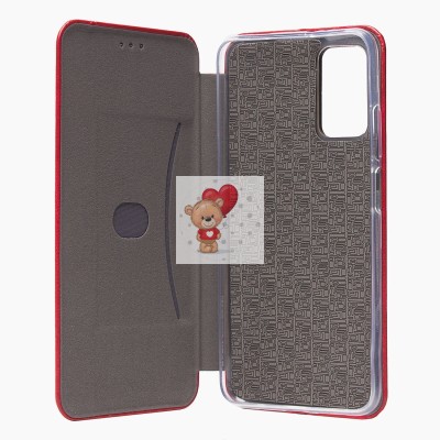 Чехол-книжка для Xiaomi Redmi 9T (красный) открытие вбок - BC002