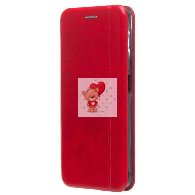 Чехол-книжка для Xiaomi Redmi Note 10 открытие вбок (красный) - BC002