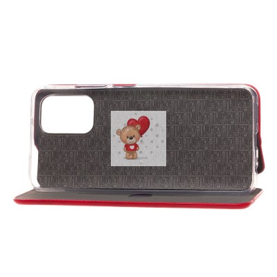 Чехол-книжка для Xiaomi Redmi Note 10 открытие вбок (красный) - BC002