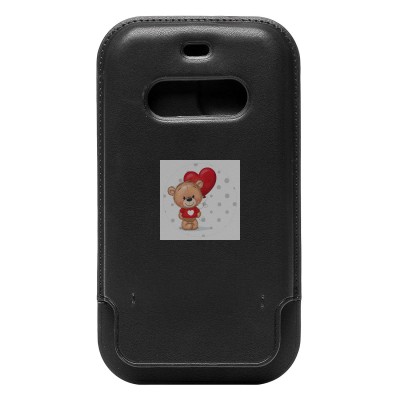 Чехол-конверт для Apple iPhone 12 (черный) - SM001 кожаный SafeMag