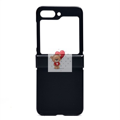 Чехол-накладка для Samsung Galaxy Flip 5 (черный) - FLIP PC тканевая текстура -3