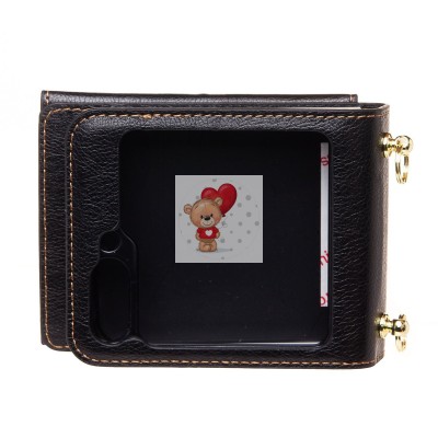 Чехол-накладка для Samsung Galaxy Flip 5 (черный) - FLIP экокожа с ремешком