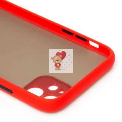 Чехол-накладка для Apple iPhone 11 (красный/черный) - PC041