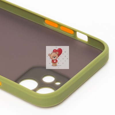 Чехол-накладка для Apple iPhone 12 (зеленый/черный) - PC041