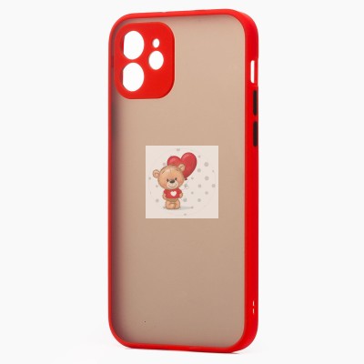 Чехол-накладка для Apple iPhone 12 (красный/черный) - PC041