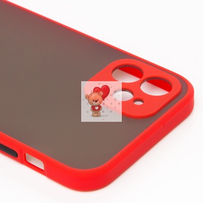 Чехол-накладка для Apple iPhone 12 (красный/черный) - PC041