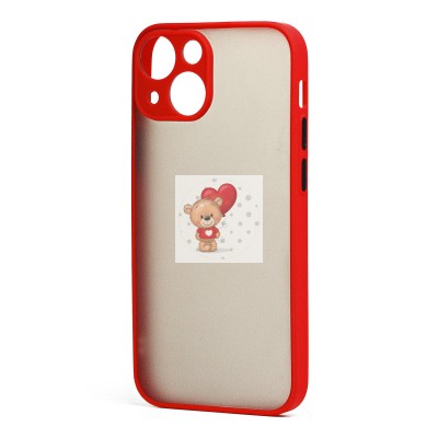 Чехол-накладка для Apple iPhone 13 mini (красный/черный) - PC041